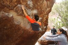Bouldering in Hueco Tanks on 03/09/2019 with Blue Lizard Climbing and Yoga

Filename: SRM_20190309_1406140.jpg
Aperture: f/5.6
Shutter Speed: 1/125
Body: Canon EOS-1D Mark II
Lens: Canon EF 16-35mm f/2.8 L
