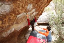 Bouldering in Hueco Tanks on 03/09/2019 with Blue Lizard Climbing and Yoga

Filename: SRM_20190309_1418350.jpg
Aperture: f/5.6
Shutter Speed: 1/160
Body: Canon EOS-1D Mark II
Lens: Canon EF 16-35mm f/2.8 L