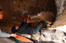 Bouldering in Hueco Tanks on 03/09/2019 with Blue Lizard Climbing and Yoga

Filename: SRM_20190309_1528530.jpg
Aperture: f/5.6
Shutter Speed: 1/250
Body: Canon EOS-1D Mark II
Lens: Canon EF 16-35mm f/2.8 L