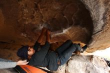 Bouldering in Hueco Tanks on 03/09/2019 with Blue Lizard Climbing and Yoga

Filename: SRM_20190309_1528560.jpg
Aperture: f/5.6
Shutter Speed: 1/250
Body: Canon EOS-1D Mark II
Lens: Canon EF 16-35mm f/2.8 L