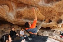 Bouldering in Hueco Tanks on 03/09/2019 with Blue Lizard Climbing and Yoga

Filename: SRM_20190309_1533070.jpg
Aperture: f/5.6
Shutter Speed: 1/250
Body: Canon EOS-1D Mark II
Lens: Canon EF 16-35mm f/2.8 L