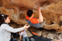 Bouldering in Hueco Tanks on 03/09/2019 with Blue Lizard Climbing and Yoga

Filename: SRM_20190309_1533140.jpg
Aperture: f/5.6
Shutter Speed: 1/250
Body: Canon EOS-1D Mark II
Lens: Canon EF 16-35mm f/2.8 L