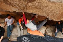 Bouldering in Hueco Tanks on 03/09/2019 with Blue Lizard Climbing and Yoga

Filename: SRM_20190309_1536100.jpg
Aperture: f/5.6
Shutter Speed: 1/250
Body: Canon EOS-1D Mark II
Lens: Canon EF 16-35mm f/2.8 L