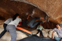 Bouldering in Hueco Tanks on 03/09/2019 with Blue Lizard Climbing and Yoga

Filename: SRM_20190309_1543130.jpg
Aperture: f/5.6
Shutter Speed: 1/250
Body: Canon EOS-1D Mark II
Lens: Canon EF 16-35mm f/2.8 L