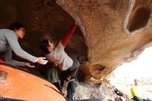 Bouldering in Hueco Tanks on 03/09/2019 with Blue Lizard Climbing and Yoga

Filename: SRM_20190309_1545000.jpg
Aperture: f/5.6
Shutter Speed: 1/250
Body: Canon EOS-1D Mark II
Lens: Canon EF 16-35mm f/2.8 L