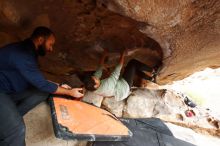 Bouldering in Hueco Tanks on 03/09/2019 with Blue Lizard Climbing and Yoga

Filename: SRM_20190309_1549530.jpg
Aperture: f/5.6
Shutter Speed: 1/200
Body: Canon EOS-1D Mark II
Lens: Canon EF 16-35mm f/2.8 L