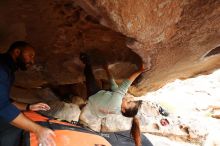 Bouldering in Hueco Tanks on 03/09/2019 with Blue Lizard Climbing and Yoga

Filename: SRM_20190309_1550050.jpg
Aperture: f/5.6
Shutter Speed: 1/200
Body: Canon EOS-1D Mark II
Lens: Canon EF 16-35mm f/2.8 L