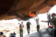 Bouldering in Hueco Tanks on 03/09/2019 with Blue Lizard Climbing and Yoga

Filename: SRM_20190309_1554410.jpg
Aperture: f/5.6
Shutter Speed: 1/200
Body: Canon EOS-1D Mark II
Lens: Canon EF 16-35mm f/2.8 L