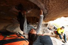 Bouldering in Hueco Tanks on 03/09/2019 with Blue Lizard Climbing and Yoga

Filename: SRM_20190309_1604010.jpg
Aperture: f/5.6
Shutter Speed: 1/160
Body: Canon EOS-1D Mark II
Lens: Canon EF 16-35mm f/2.8 L