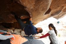 Bouldering in Hueco Tanks on 03/09/2019 with Blue Lizard Climbing and Yoga

Filename: SRM_20190309_1609451.jpg
Aperture: f/5.6
Shutter Speed: 1/160
Body: Canon EOS-1D Mark II
Lens: Canon EF 16-35mm f/2.8 L