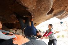 Bouldering in Hueco Tanks on 03/09/2019 with Blue Lizard Climbing and Yoga

Filename: SRM_20190309_1609470.jpg
Aperture: f/5.6
Shutter Speed: 1/160
Body: Canon EOS-1D Mark II
Lens: Canon EF 16-35mm f/2.8 L