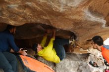 Bouldering in Hueco Tanks on 03/09/2019 with Blue Lizard Climbing and Yoga

Filename: SRM_20190309_1617440.jpg
Aperture: f/2.8
Shutter Speed: 1/640
Body: Canon EOS-1D Mark II
Lens: Canon EF 50mm f/1.8 II