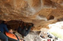 Bouldering in Hueco Tanks on 03/09/2019 with Blue Lizard Climbing and Yoga

Filename: SRM_20190309_1625010.jpg
Aperture: f/3.5
Shutter Speed: 1/250
Body: Canon EOS-1D Mark II
Lens: Canon EF 50mm f/1.8 II