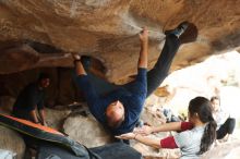 Bouldering in Hueco Tanks on 03/09/2019 with Blue Lizard Climbing and Yoga

Filename: SRM_20190309_1627380.jpg
Aperture: f/3.5
Shutter Speed: 1/250
Body: Canon EOS-1D Mark II
Lens: Canon EF 50mm f/1.8 II