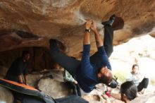 Bouldering in Hueco Tanks on 03/09/2019 with Blue Lizard Climbing and Yoga

Filename: SRM_20190309_1627420.jpg
Aperture: f/3.5
Shutter Speed: 1/250
Body: Canon EOS-1D Mark II
Lens: Canon EF 50mm f/1.8 II