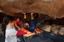 Bouldering in Hueco Tanks on 03/09/2019 with Blue Lizard Climbing and Yoga

Filename: SRM_20190309_1649200.jpg
Aperture: f/5.6
Shutter Speed: 1/250
Body: Canon EOS-1D Mark II
Lens: Canon EF 16-35mm f/2.8 L