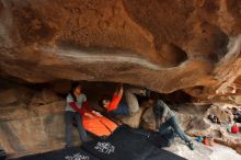 Bouldering in Hueco Tanks on 03/09/2019 with Blue Lizard Climbing and Yoga

Filename: SRM_20190309_1656260.jpg
Aperture: f/5.6
Shutter Speed: 1/250
Body: Canon EOS-1D Mark II
Lens: Canon EF 16-35mm f/2.8 L