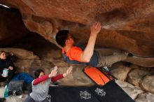 Bouldering in Hueco Tanks on 03/09/2019 with Blue Lizard Climbing and Yoga

Filename: SRM_20190309_1657120.jpg
Aperture: f/5.6
Shutter Speed: 1/250
Body: Canon EOS-1D Mark II
Lens: Canon EF 16-35mm f/2.8 L