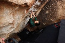 Bouldering in Hueco Tanks on 03/10/2019 with Blue Lizard Climbing and Yoga

Filename: SRM_20190310_1003420.jpg
Aperture: f/6.3
Shutter Speed: 1/250
Body: Canon EOS-1D Mark II
Lens: Canon EF 16-35mm f/2.8 L