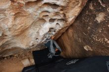 Bouldering in Hueco Tanks on 03/10/2019 with Blue Lizard Climbing and Yoga

Filename: SRM_20190310_1005590.jpg
Aperture: f/5.6
Shutter Speed: 1/250
Body: Canon EOS-1D Mark II
Lens: Canon EF 16-35mm f/2.8 L