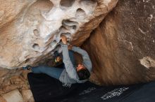 Bouldering in Hueco Tanks on 03/10/2019 with Blue Lizard Climbing and Yoga

Filename: SRM_20190310_1006020.jpg
Aperture: f/5.6
Shutter Speed: 1/200
Body: Canon EOS-1D Mark II
Lens: Canon EF 16-35mm f/2.8 L