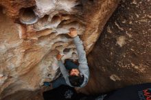 Bouldering in Hueco Tanks on 03/10/2019 with Blue Lizard Climbing and Yoga

Filename: SRM_20190310_1006180.jpg
Aperture: f/5.6
Shutter Speed: 1/320
Body: Canon EOS-1D Mark II
Lens: Canon EF 16-35mm f/2.8 L