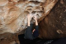 Bouldering in Hueco Tanks on 03/10/2019 with Blue Lizard Climbing and Yoga

Filename: SRM_20190310_1008100.jpg
Aperture: f/5.6
Shutter Speed: 1/250
Body: Canon EOS-1D Mark II
Lens: Canon EF 16-35mm f/2.8 L