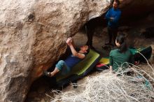 Bouldering in Hueco Tanks on 03/10/2019 with Blue Lizard Climbing and Yoga

Filename: SRM_20190310_1009540.jpg
Aperture: f/5.6
Shutter Speed: 1/250
Body: Canon EOS-1D Mark II
Lens: Canon EF 16-35mm f/2.8 L