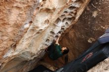 Bouldering in Hueco Tanks on 03/10/2019 with Blue Lizard Climbing and Yoga

Filename: SRM_20190310_1015420.jpg
Aperture: f/5.6
Shutter Speed: 1/250
Body: Canon EOS-1D Mark II
Lens: Canon EF 16-35mm f/2.8 L