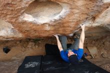 Bouldering in Hueco Tanks on 03/10/2019 with Blue Lizard Climbing and Yoga

Filename: SRM_20190310_1021350.jpg
Aperture: f/5.6
Shutter Speed: 1/200
Body: Canon EOS-1D Mark II
Lens: Canon EF 16-35mm f/2.8 L