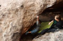 Bouldering in Hueco Tanks on 03/10/2019 with Blue Lizard Climbing and Yoga

Filename: SRM_20190310_1025210.jpg
Aperture: f/5.6
Shutter Speed: 1/200
Body: Canon EOS-1D Mark II
Lens: Canon EF 16-35mm f/2.8 L
