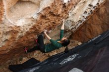 Bouldering in Hueco Tanks on 03/10/2019 with Blue Lizard Climbing and Yoga

Filename: SRM_20190310_1027020.jpg
Aperture: f/5.6
Shutter Speed: 1/200
Body: Canon EOS-1D Mark II
Lens: Canon EF 16-35mm f/2.8 L