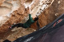 Bouldering in Hueco Tanks on 03/10/2019 with Blue Lizard Climbing and Yoga

Filename: SRM_20190310_1027090.jpg
Aperture: f/5.6
Shutter Speed: 1/160
Body: Canon EOS-1D Mark II
Lens: Canon EF 16-35mm f/2.8 L