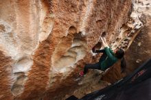 Bouldering in Hueco Tanks on 03/10/2019 with Blue Lizard Climbing and Yoga

Filename: SRM_20190310_1027240.jpg
Aperture: f/5.6
Shutter Speed: 1/250
Body: Canon EOS-1D Mark II
Lens: Canon EF 16-35mm f/2.8 L