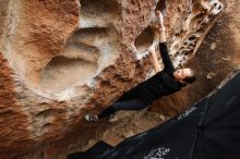 Bouldering in Hueco Tanks on 03/10/2019 with Blue Lizard Climbing and Yoga

Filename: SRM_20190310_1031460.jpg
Aperture: f/5.6
Shutter Speed: 1/320
Body: Canon EOS-1D Mark II
Lens: Canon EF 16-35mm f/2.8 L