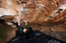 Bouldering in Hueco Tanks on 03/10/2019 with Blue Lizard Climbing and Yoga

Filename: SRM_20190310_1041240.jpg
Aperture: f/5.6
Shutter Speed: 1/250
Body: Canon EOS-1D Mark II
Lens: Canon EF 16-35mm f/2.8 L