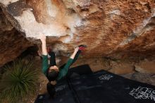 Bouldering in Hueco Tanks on 03/10/2019 with Blue Lizard Climbing and Yoga

Filename: SRM_20190310_1041301.jpg
Aperture: f/5.6
Shutter Speed: 1/320
Body: Canon EOS-1D Mark II
Lens: Canon EF 16-35mm f/2.8 L