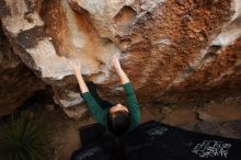 Bouldering in Hueco Tanks on 03/10/2019 with Blue Lizard Climbing and Yoga

Filename: SRM_20190310_1041400.jpg
Aperture: f/5.6
Shutter Speed: 1/400
Body: Canon EOS-1D Mark II
Lens: Canon EF 16-35mm f/2.8 L