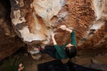 Bouldering in Hueco Tanks on 03/10/2019 with Blue Lizard Climbing and Yoga

Filename: SRM_20190310_1041460.jpg
Aperture: f/5.6
Shutter Speed: 1/250
Body: Canon EOS-1D Mark II
Lens: Canon EF 16-35mm f/2.8 L