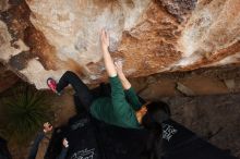 Bouldering in Hueco Tanks on 03/10/2019 with Blue Lizard Climbing and Yoga

Filename: SRM_20190310_1041530.jpg
Aperture: f/5.6
Shutter Speed: 1/250
Body: Canon EOS-1D Mark II
Lens: Canon EF 16-35mm f/2.8 L