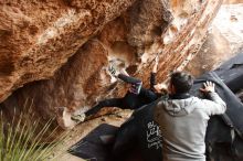 Bouldering in Hueco Tanks on 03/10/2019 with Blue Lizard Climbing and Yoga

Filename: SRM_20190310_1048560.jpg
Aperture: f/5.6
Shutter Speed: 1/100
Body: Canon EOS-1D Mark II
Lens: Canon EF 16-35mm f/2.8 L