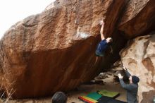 Bouldering in Hueco Tanks on 03/10/2019 with Blue Lizard Climbing and Yoga

Filename: SRM_20190310_1057150.jpg
Aperture: f/5.6
Shutter Speed: 1/250
Body: Canon EOS-1D Mark II
Lens: Canon EF 16-35mm f/2.8 L