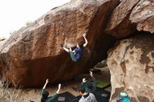 Bouldering in Hueco Tanks on 03/10/2019 with Blue Lizard Climbing and Yoga

Filename: SRM_20190310_1057320.jpg
Aperture: f/5.6
Shutter Speed: 1/400
Body: Canon EOS-1D Mark II
Lens: Canon EF 16-35mm f/2.8 L