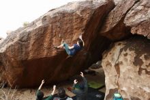 Bouldering in Hueco Tanks on 03/10/2019 with Blue Lizard Climbing and Yoga

Filename: SRM_20190310_1057330.jpg
Aperture: f/5.6
Shutter Speed: 1/400
Body: Canon EOS-1D Mark II
Lens: Canon EF 16-35mm f/2.8 L