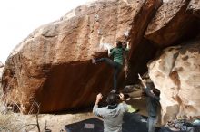 Bouldering in Hueco Tanks on 03/10/2019 with Blue Lizard Climbing and Yoga

Filename: SRM_20190310_1110510.jpg
Aperture: f/5.6
Shutter Speed: 1/500
Body: Canon EOS-1D Mark II
Lens: Canon EF 16-35mm f/2.8 L