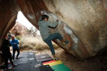 Bouldering in Hueco Tanks on 03/10/2019 with Blue Lizard Climbing and Yoga

Filename: SRM_20190310_1122290.jpg
Aperture: f/5.6
Shutter Speed: 1/250
Body: Canon EOS-1D Mark II
Lens: Canon EF 16-35mm f/2.8 L