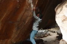 Bouldering in Hueco Tanks on 03/10/2019 with Blue Lizard Climbing and Yoga

Filename: SRM_20190310_1133560.jpg
Aperture: f/2.8
Shutter Speed: 1/400
Body: Canon EOS-1D Mark II
Lens: Canon EF 50mm f/1.8 II