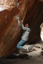 Bouldering in Hueco Tanks on 03/10/2019 with Blue Lizard Climbing and Yoga

Filename: SRM_20190310_1134010.jpg
Aperture: f/2.8
Shutter Speed: 1/400
Body: Canon EOS-1D Mark II
Lens: Canon EF 50mm f/1.8 II