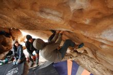 Bouldering in Hueco Tanks on 03/10/2019 with Blue Lizard Climbing and Yoga

Filename: SRM_20190310_1345260.jpg
Aperture: f/2.8
Shutter Speed: 1/160
Body: Canon EOS-1D Mark II
Lens: Canon EF 16-35mm f/2.8 L
