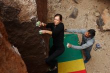 Bouldering in Hueco Tanks on 03/10/2019 with Blue Lizard Climbing and Yoga

Filename: SRM_20190310_1358340.jpg
Aperture: f/5.0
Shutter Speed: 1/250
Body: Canon EOS-1D Mark II
Lens: Canon EF 16-35mm f/2.8 L